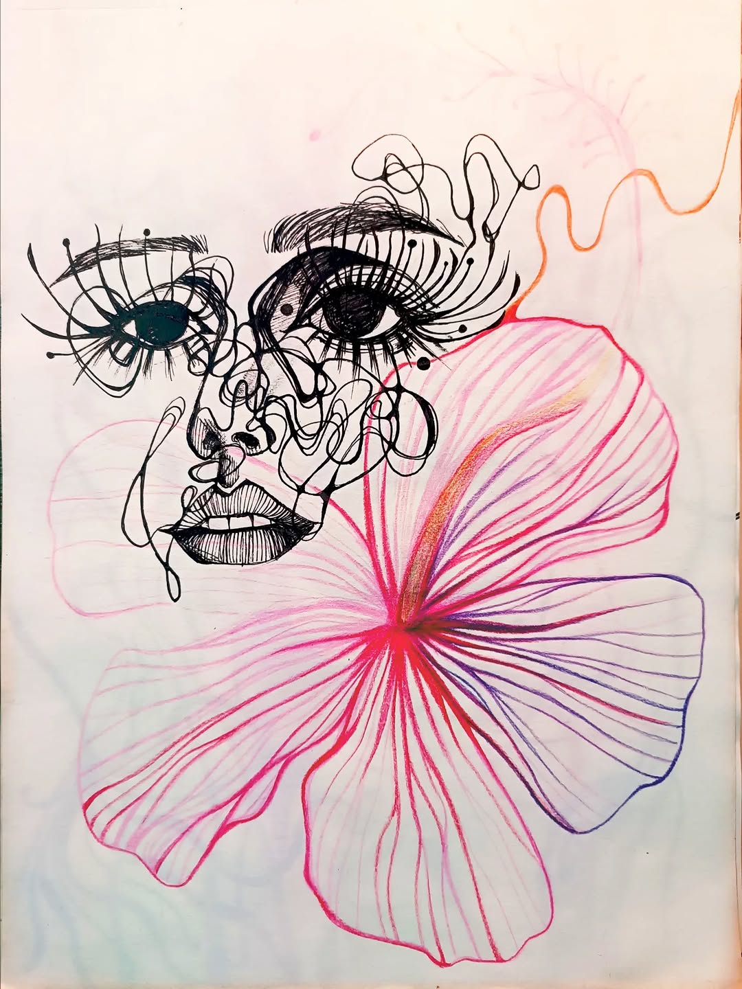 Ilustração — Rosto e Flor